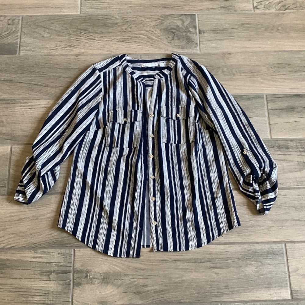 Notations stripe blouse